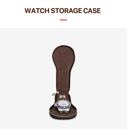 Vintage Leather Watch Travel Case